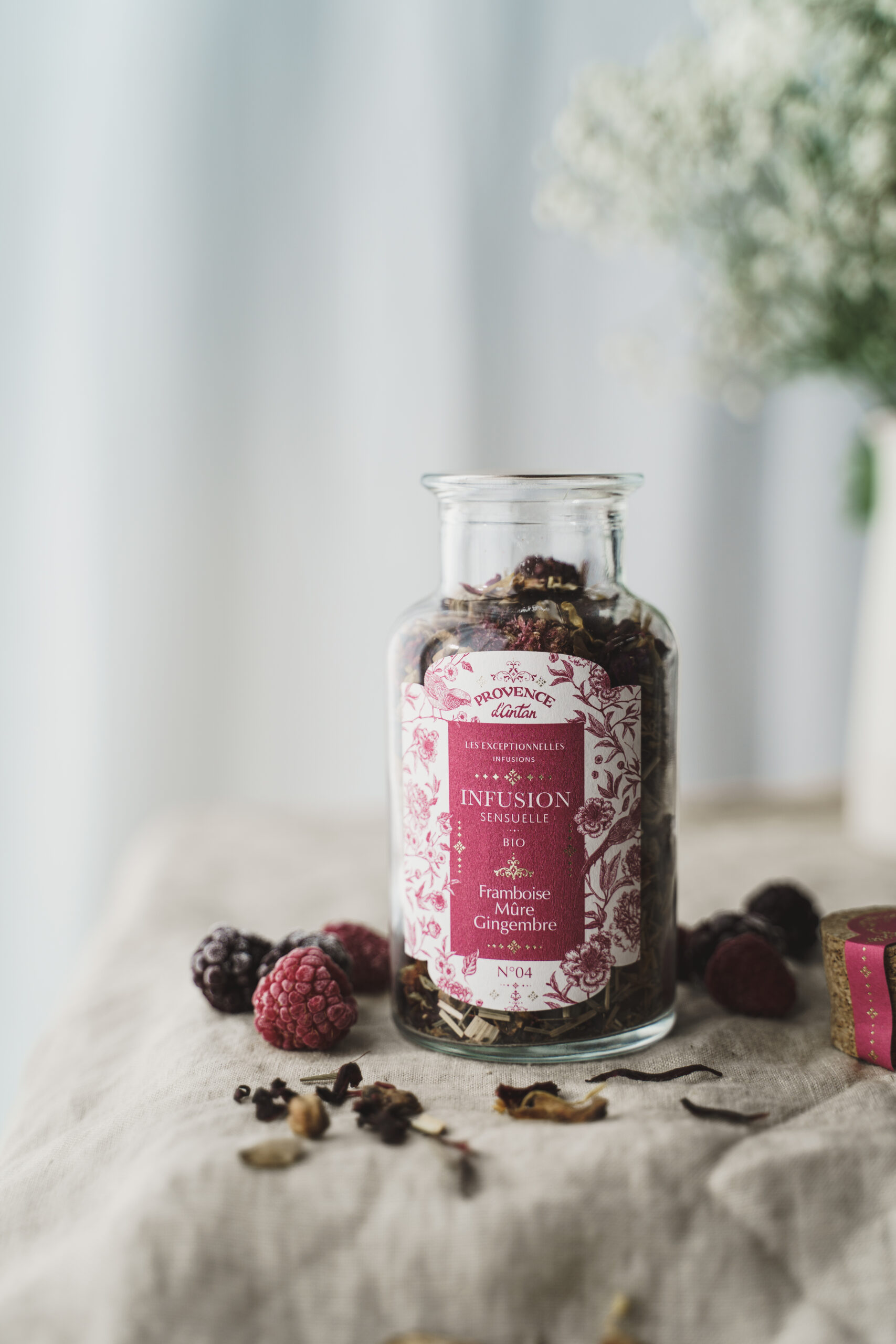 infusion thé fruits rouges framboise mures gingembre provence d'antan