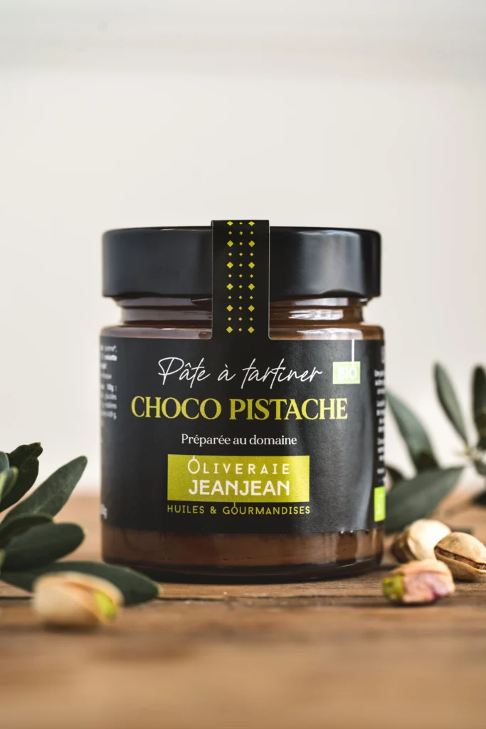 Packshot élaboré - Choco Pistache oliveraie jeanjean - alexandra hanger photographie culinaire