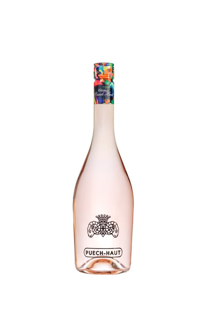 packshot fond blanc et détourage bouteille de vin wine bottle nîmes gard puech haut
